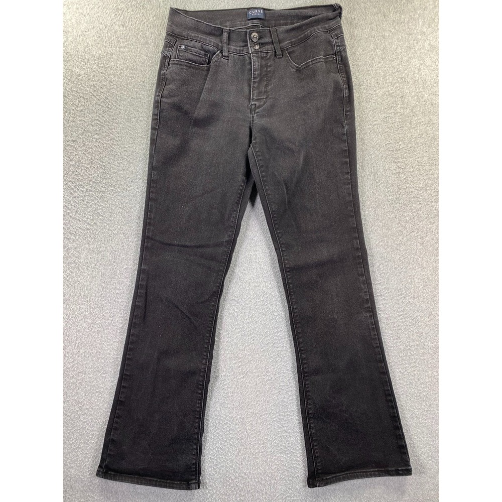 Curve Appeal Jeans Womens 6/28 Black Bootcut Stretch Mid Rise Denim Preppy